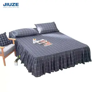 OEM etrafında sarın Ruffled yatak etek ile ayarlanabilir elastik kemer damla koymak kolay kırışıklık ücretsiz Bedskirt toz Ruffles