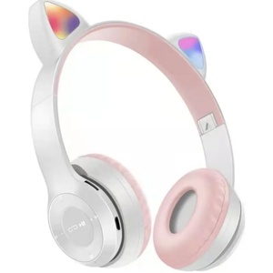 Audífonos con Orejas de Gato P47m con Luz LED, Precio de Fábrica, Audífonos Inalámbricos Bt5.0 con Micrófono, Audífonos Estéreo HIFI para Niños y Niñas, para Deportes y Juegos - Product Image 1