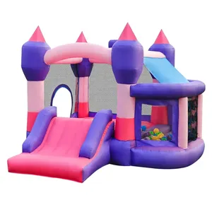 Château gonflable pour enfants, <span class=keywords><strong>mini</strong></span> <span class=keywords><strong>trampoline</strong></span> d'intérieur et d'extérieur avec toboggan, maison de saut amusante en PVC avec <span class=keywords><strong>piscine</strong></span> à balles - Product Image 1