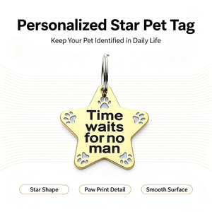 Personalized <b>Star</b> Shape Pet Tag With Gravure Printing Durable Metal Daily Identification - Product Image 2