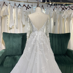 Jancember LSSG039 Beautiful Lace Fabric Fashion A-line <b>Wedding</b> <b>Dresses</b> for Girls - Product Image 4