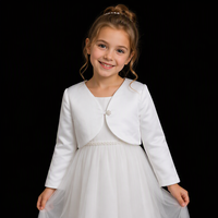 Manteau pour enfants à manches longues D1352, décoré de boutons en perles et diamants, veste châle
