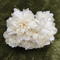 Bouquet de pivoines artificielles sans feuilles, cinq têtes, pour décoration intérieure, fleurs artificielles pour aménagement de lieux de mariage et accessoires