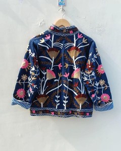 Handmade Velvet Suzani Animal Woven Embroidered Bomber <b>Jacket</b> Ethnic Boho <b>Hippie</b> Winter Gift for Women - Product Image 2