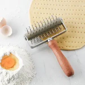 Pizza golpe pastelería de Pin galletas pasta pastel agujero relieve rodillo de hornear herramienta de cocina