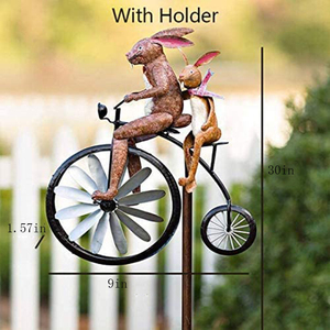 Xe Đạp Cổ Điển Kim Loại Gió Spinners, Xe Đạp Xe Đạp Ếch/Thỏ/<span class=keywords><strong>Mantis</strong></span>/Cát Spinner Cho Sân Vườn Bãi Cỏ Cối Xay Gió Trang Trí - Product Image 3