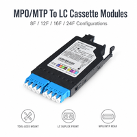 Module cassette MPO/MTP vers LC Duplex personnalisé 8F/12F/16F/24F OM3 OM4 OM5 pour câblage de rack de réseaux de centres de données à haute densité