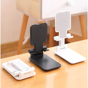 Adjustable Height Desktop Phone Stand Foldable Portable For <b>Desk</b> Use White Black <b>Pink</b> Green Plastic Mobile Holder - Product Image 1
