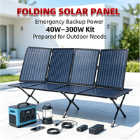 Panneau solaire monocristallin pliable 75W double vitrage tout noir avec chargeur PD60W USB-C QC3.0 étanche pour le camping et la randonnée