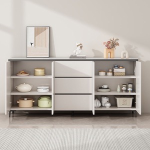Solid Wood Slab <b>Sideboard</b> Storage Cabinet Living Room Kitchen Dish Cabinet 5 Compartments - Product Image 1