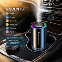 Diffuseur d'arômes intelligent pour voiture, lumière rythmique RGB, alliage d'aluminium, désodorisant de voiture, logo personnalisé, rechargeable, parfum pour voiture