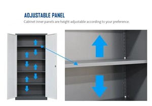 Armoire de rangement en acier à 2 portes avec 4 étagères métalliques réglables, armoire/penderie moderne pour cuisine, salle de sport, extérieur, prix de gros - Product Image 3