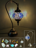 Nouvelle lampe turque à LED pour lampe de table AC moderne, lampe de banquier ronde vintage en verre vert 80 cm, lampe en verre APCITL, lampe en verre mosaïque
