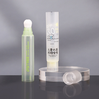 Tube cosmétique personnalisé semi-transparent givré de 20 ml pour les gouttes bronzantes liquides, tube à presser en PE