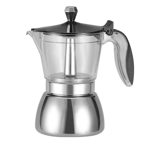 Cafetière Expresso <span class=keywords><strong>Moka</strong></span> Pot Accessoires pour Cuisine Usage Domestique Cafetière <span class=keywords><strong>Moka</strong></span> Pot en Acier Inoxydable Acrylique 4 Tasses - Product Image 1