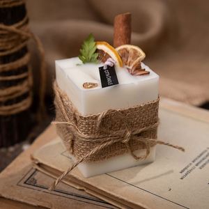 Limpiador de aire cilíndrico respetuoso con el medio ambiente, vela de cera de vidrio sin humo, velas perfumadas con Pilar de flores románticas - Product Image 4