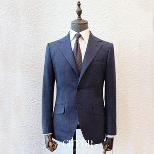 Costume sur mesure pour homme <span class=keywords><strong>de</strong></span> style britannique MTM, 100% laine, sur mesure, bleu à carreaux, costumes d'affaires pour atelier <span class=keywords><strong>de</strong></span> couture, ensemble 2 pièces - Product Image 1