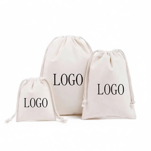 ถุงผ้าสีพื้นรักษ์โลกแบบมีเชือกผูกสองเส้น  รับทำโลโก้และขนาดตามสั่ง สำหรับบรรจุภัณฑ์ของขวัญ - Product Image 1