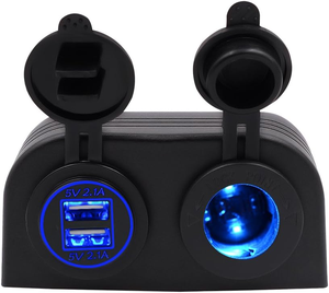Panneau <span class=keywords><strong>de</strong></span> tente étanche à deux trous QC3.0 double chargeur USB 12V/24V prise allume-cigare pour <span class=keywords><strong>voiture</strong></span> moto bateau Marine ATV - Product Image 2