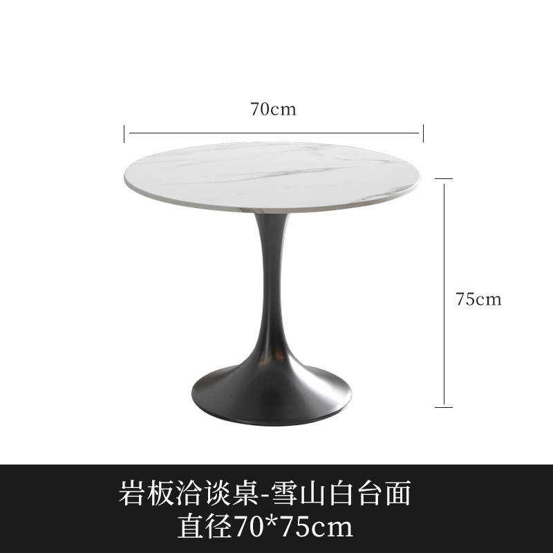 Mesa redonda Tulip, negra, 70*75 cm