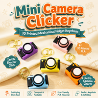 Gantungan Kunci Kamera 3D-printed Baru, Mini Pereda Stres, Bentuk Kamera yang Mirip Asli, Dapat Ditekan, Liontin Fidget, Buatan Cina