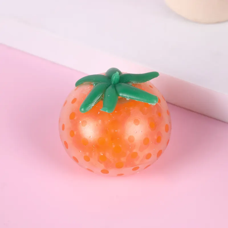 Eco-Friendly TPR Stress Ball Fidget toys Fruit Orange Shape Grape Balls Reduce Stress Ball Squishy Squeeze Toy