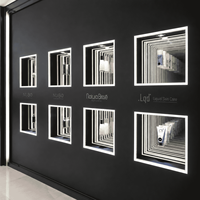 Enseigne néon personnalisée en acrylique avec miroir infini, boîte lumineuse à LED, décoration personnalisée avec nom et logo pour chambre, mariage, fête