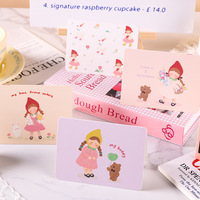 Cartes de vœux pliables avec de jolis personnages de dessins animés, imprimées en couleur, intérieur vierge pour noter, pour les fêtes et les anniversaires
