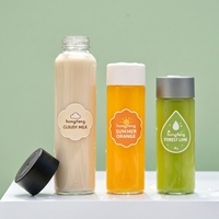 Bouteille en verre de qualité alimentaire avec bouchon à vis, logo personnalisé, de 250 ml à 800 ml, pour jus, lait, café, vente en gros, OEM