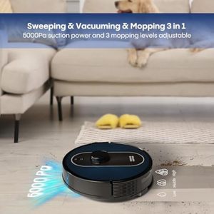 Robot Aspirador y Fregador Autovaciable con APP, 5000Pa, LiDAR 360°, Estación de Vaciado de 3L, Función Húmeda y Seca para Hogar, Hotel, Garaje - Product Image 5