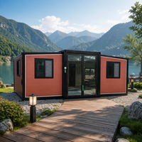 Maison conteneur pliable à double aile, extensible, respirante, avec espace de vie épaissi pour dortoir et usage domestique