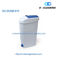Poubelle hygiénique à pédale en plastique O-Cleaning de 18 L, poubelle mince pour femmes, poubelle sanitaire sans contact