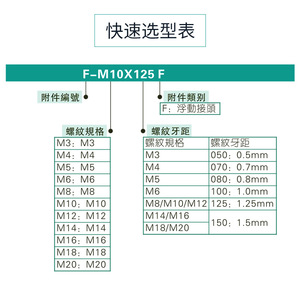 Junta Flotante Tianqi XINDE M6 M8 M10 M12 M14 para Accesorios Neumáticos de Cilindro - Product Image 1