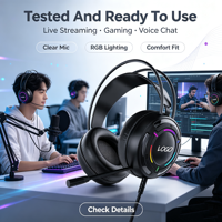 Casque de jeu dynamique filaire en métal OEM ODM avec micro USB Type-C à faible latence pour PC et mobile