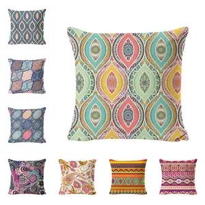 2024 Ethnic Style Colorful Traditional Elegance Paisley Geometry Pattern Sofa Home Decorative Custom Chair Throw Pillow Case
