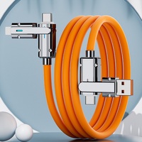 Câble de charge USB-C Type-C 4-en-1 120W pour iPhone 15 16 17 18 Pro Max, Samsung, Xiaomi – Câble de charge rapide en silicone PD PVC
