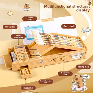 Bán Buôn Hot Bán Văn Phòng Phẩm Hộp Chàng Trai Và Cô Gái <span class=keywords><strong>2025</strong></span> Mới Phim Hoạt Hình Trường Học Trẻ Em Của Bút Chì Trường Hợp Mật Khẩu Khóa Hộp Bút Chì - Product Image 3