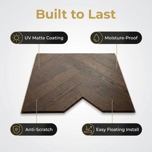 Suelos de <span class=keywords><strong>parquet</strong></span> de madera multicapa de lujo, grado Select, de roble ingenierado con acabado en nogal negro, núcleo de abedul ruso de 14 mm - Product Image 4