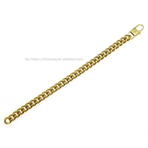 Hip Hop Simple Glossy Cuban Chain Men's <b>Bracelet</b>, Fashion Hipster Street <b>Bracelet</b> <b>Bracelet</b> 9mm Wide - Product Image 5