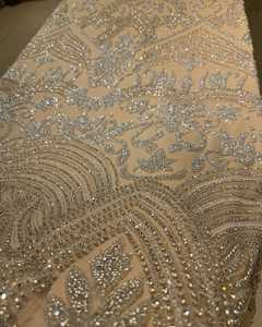 Tela de bordado elegante con cuentas de lentejuelas Material Premium de trabajo para vestidos de novia y moda de fiesta - Product Image 1