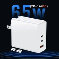 Adaptateur GaN 65W QC3.0 PD Charge Super Rapide US EU AU UK KC Plug USB C Chargeur Mural Pour Chargeur de Téléphone et Ordinateur Portable