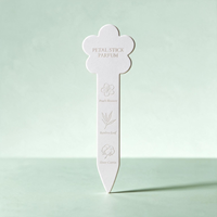 Bandes de test de parfum personnalisées en forme de flacon, cartes en papier découpées avec logo estampé à chaud pour la détection des senteurs