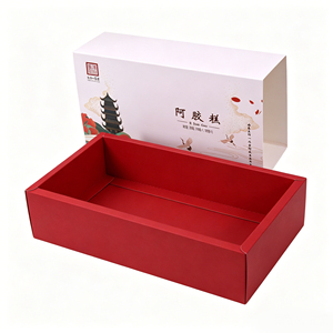 Scatola di Lusso con Foglia d'Oro, Confezione Regalo Personalizzata Verde e Rossa <span class=keywords><strong>per</strong></span> Pasticceria, Scatola di Carta - Product Image 1