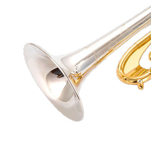 La clé en or plaquée argent dans la clé B inférieure accentue l'examen de la qualité professionnelle des instruments de <span class=keywords><strong>trompette</strong></span> <span class=keywords><strong>pour</strong></span> <span class=keywords><strong>débutant</strong></span> - Product Image 2