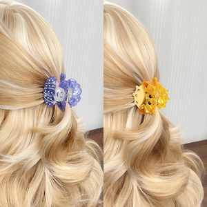 彼女はカスタム手作りアセテートヘアクリップアクセサリーアニマルスプライスカスタムロゴクリップアセテート素材卸売