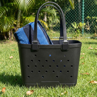 Tas Pantai Warna Solid Logo Kustom Grosir Tas Eva Tahan Air Tas Jinjing Karet Musim Panas Kustom