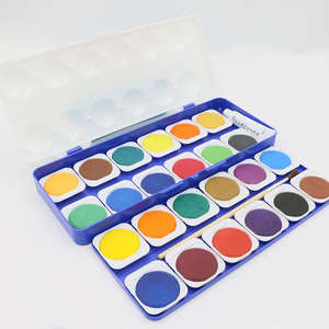 Arte Non tossica <span class=keywords><strong>12</strong></span> 24 colori tinta unita Tempera torta vernice per bambini pittura - Product Image 2