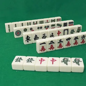 Profesyonel wholesesle özel 29mm çin mahjong seti 144 adet düşük moq melamin fildişi mahjongs imalatı için casino oyunları