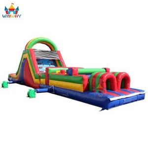 Circuito de Obstáculos Inflable con Temática de Arcoíris, Doble Carril, Casa de Brinco Funfest para Alquiler en Fiestas - Product Image 2