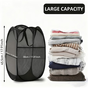 <span class=keywords><strong>Panier</strong></span> à linge pliable pop-up, grand <span class=keywords><strong>panier</strong></span> en maille avec poignée ergonomique, rangement portable pour la maison et la chambre, pour la <span class=keywords><strong>salle</strong></span> <span class=keywords><strong>de</strong></span> <span class=keywords><strong>bain</strong></span>, la chambre à coucher - Product Image 2